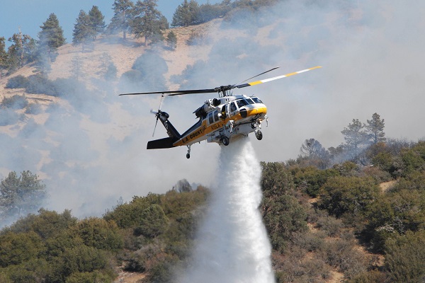 Fire Fighting with Helicopter.