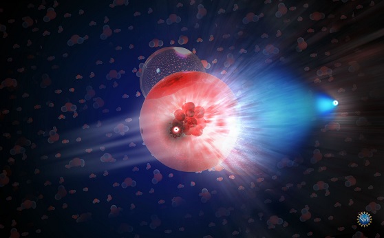 Neutrino particle illustration.