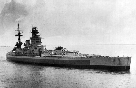 Photo of american battleship gifted to britain.