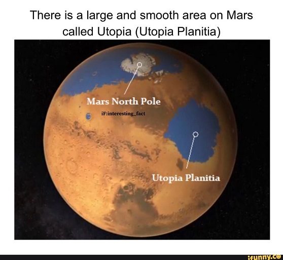 Utopia Planitia and North Pole.