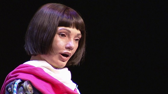 Ai-da during her TEDx Talk.