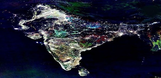 Diwali night photo of india from space.