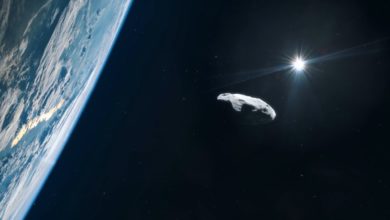 Impact of asteroid on earth