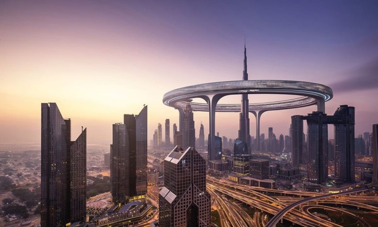 आसमान में तैरता हुआ सहर - Floating Ring City Of Dubai.आसमान में तैरता हुआ सहर - Floating Ring City Of Dubai.