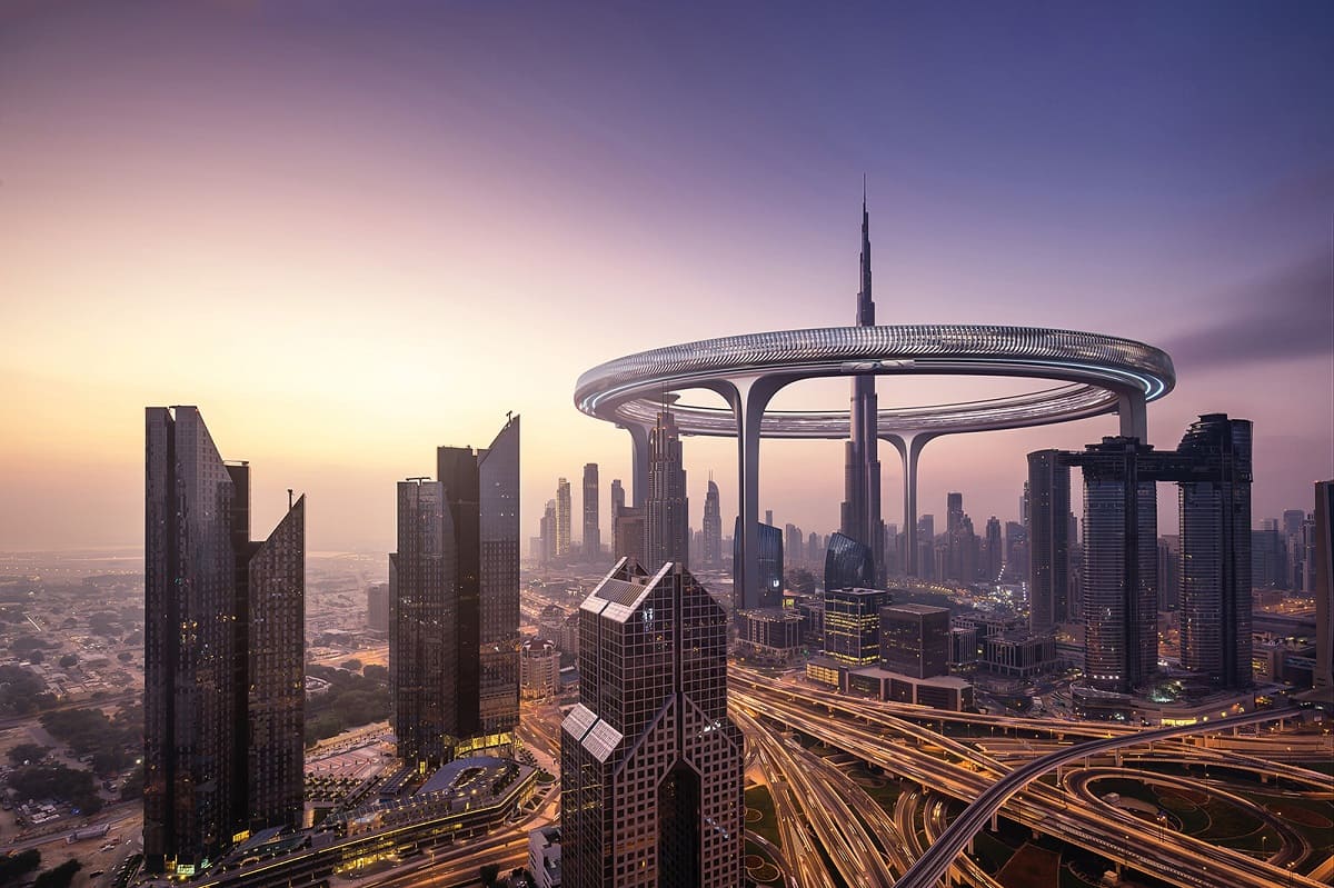 आसमान में तैरता हुआ सहर - Floating Ring City Of Dubai.आसमान में तैरता हुआ सहर - Floating Ring City Of Dubai.