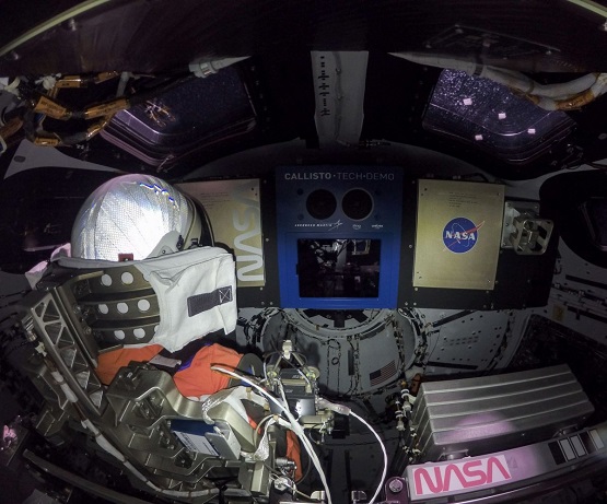Dummy inside the Orion.