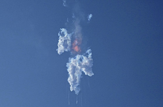 SpaceX's Starship launches from Starbase in Boca Chica, Texas, Thursday, April 20, 2023. The giant new rocket exploded minutes after blasting off on it first test flight and crashed into the Gulf of Mexico. (AP Photo/Eric Gay)