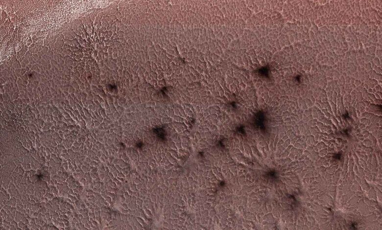 मंगल पर दिखाई दिए रहस्यमयी मकड़ियाँ! - Mysterious Spiders On Mars.